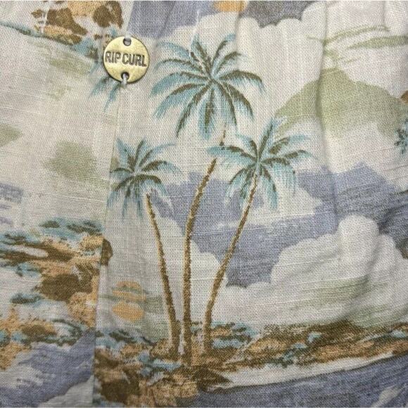Rip Curl Palm Tropical Linen Blend Beach Pullon Shorts Women's Size Large - Picture 10 of 16